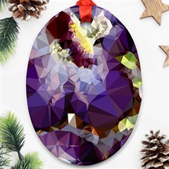 Purple Abstract Geometric Dream Ornament (oval) 