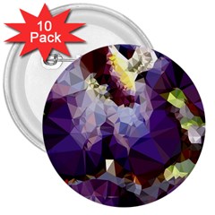 Purple Abstract Geometric Dream 3  Buttons (10 Pack)  by DanaeStudio