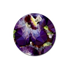 Purple Abstract Geometric Dream Rubber Coaster (round)  by DanaeStudio