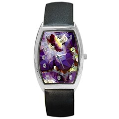 Purple Abstract Geometric Dream Barrel Style Metal Watch by DanaeStudio