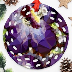 Purple Abstract Geometric Dream Round Filigree Ornament (2side)