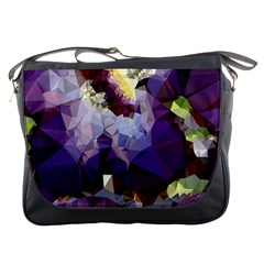 Purple Abstract Geometric Dream Messenger Bags by DanaeStudio