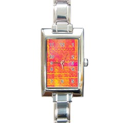 Yello And Magenta Lace Texture Rectangle Italian Charm Watch by DanaeStudio