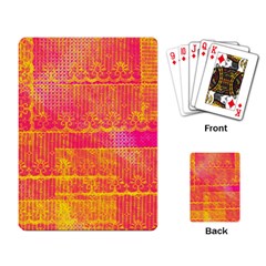 Yello And Magenta Lace Texture Playing Card