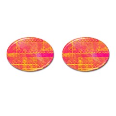 Yello And Magenta Lace Texture Cufflinks (oval) by DanaeStudio