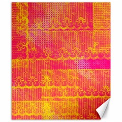 Yello And Magenta Lace Texture Canvas 8  X 10  by DanaeStudio