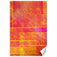 Yello And Magenta Lace Texture Canvas 24  X 36  by DanaeStudio