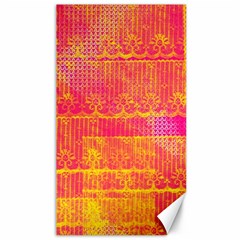 Yello And Magenta Lace Texture Canvas 40  X 72   by DanaeStudio