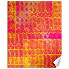 Yello And Magenta Lace Texture Canvas 11  X 14   by DanaeStudio