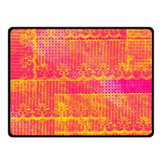 Yello And Magenta Lace Texture Fleece Blanket (small) by DanaeStudio