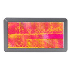 Yello And Magenta Lace Texture Memory Card Reader (mini) by DanaeStudio