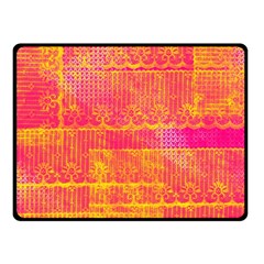 Yello And Magenta Lace Texture Double Sided Fleece Blanket (small)  by DanaeStudio