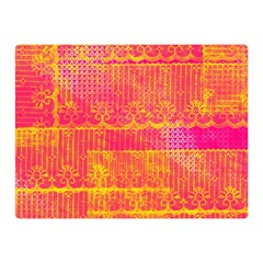 Yello And Magenta Lace Texture Double Sided Flano Blanket (mini)  by DanaeStudio