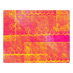 Yello And Magenta Lace Texture Double Sided Flano Blanket (large)  by DanaeStudio