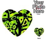 Green neon abstraction Multi-purpose Cards (Heart)  Back 17