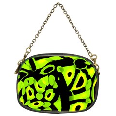 Green Neon Abstraction Chain Purses (two Sides)  by Valentinaart