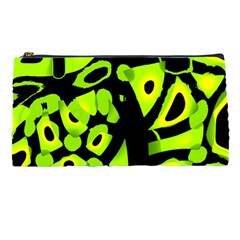 Green Neon Abstraction Pencil Cases by Valentinaart