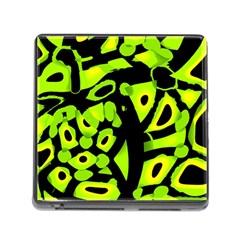 Green Neon Abstraction Memory Card Reader (square) by Valentinaart