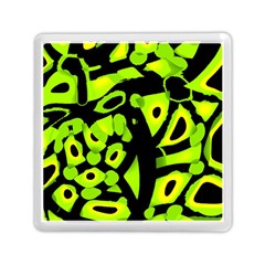 Green Neon Abstraction Memory Card Reader (square)  by Valentinaart