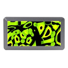 Green Neon Abstraction Memory Card Reader (mini) by Valentinaart