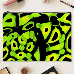 Green Neon Abstraction Cosmetic Bag (xxxl)  by Valentinaart