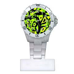 Green Neon Abstraction Plastic Nurses Watch by Valentinaart