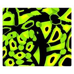 Green Neon Abstraction Double Sided Flano Blanket (small)  by Valentinaart