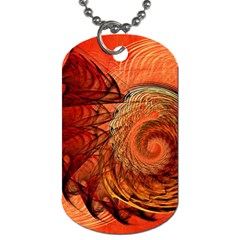 Nautilus Shell Abstract Fractal Dog Tag (two Sides) by designworld65