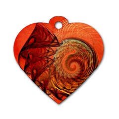 Nautilus Shell Abstract Fractal Dog Tag Heart (two Sides) by designworld65