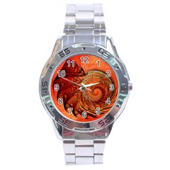 Nautilus Shell Abstract Fractal Stainless Steel Analogue Watch by designworld65