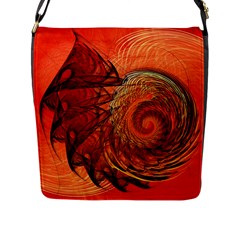 Nautilus Shell Abstract Fractal Flap Messenger Bag (l)  by designworld65