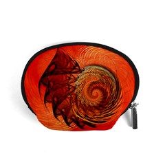 Nautilus Shell Abstract Fractal Accessory Pouches (small)  by designworld65