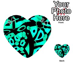 Cyan Design Playing Cards 54 (heart)  by Valentinaart