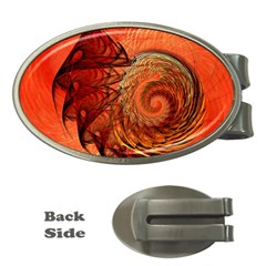 Nautilus Shell Abstract Fractal Money Clips (oval)  by designworld65