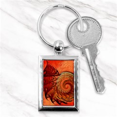 Nautilus Shell Abstract Fractal Key Chains (rectangle)  by designworld65