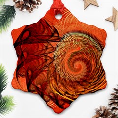 Nautilus Shell Abstract Fractal Snowflake Ornament (2-side) by designworld65