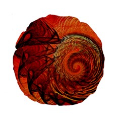 Nautilus Shell Abstract Fractal Standard 15  Premium Round Cushions by designworld65