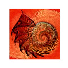 Nautilus Shell Abstract Fractal Small Satin Scarf (square)  by designworld65