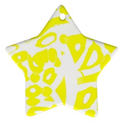 Yellow Sunny Design Ornament (star)  by Valentinaart