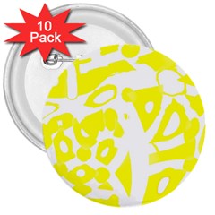 Yellow Sunny Design 3  Buttons (10 Pack)  by Valentinaart