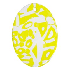 Yellow Sunny Design Oval Ornament (two Sides) by Valentinaart