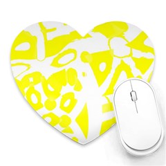 Yellow Sunny Design Heart Mousepads by Valentinaart