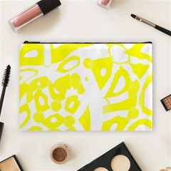 Yellow Sunny Design Cosmetic Bag (large)  by Valentinaart