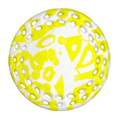 Yellow Sunny Design Round Filigree Ornament (2side) by Valentinaart