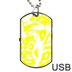 Yellow Sunny Design Dog Tag Usb Flash (two Sides)  by Valentinaart