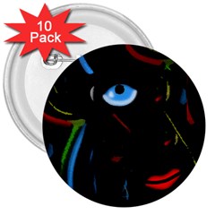 Black Magic Woman 3  Buttons (10 Pack)  by Valentinaart