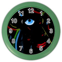 Black Magic Woman Color Wall Clocks by Valentinaart