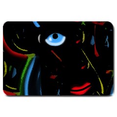 Black Magic Woman Large Doormat  by Valentinaart