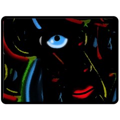 Black Magic Woman Fleece Blanket (large)  by Valentinaart