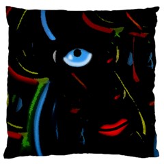 Black Magic Woman Large Flano Cushion Case (one Side) by Valentinaart